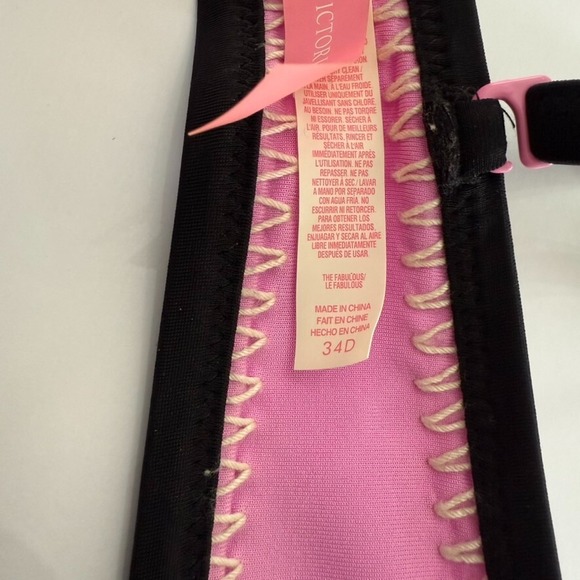 Victoria's Secret Flirt Crochet Bikini Push-up Swim Top - Size 34D - Blue/Pink - Picture 5 of 6